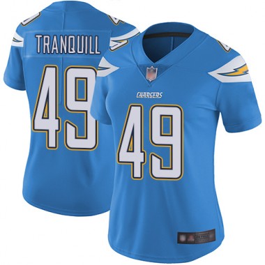 Los Angeles Chargers NFL Football Drue Tranquill Electric Blue Jersey Women Limited 49 Alternate Vapor Untouchable